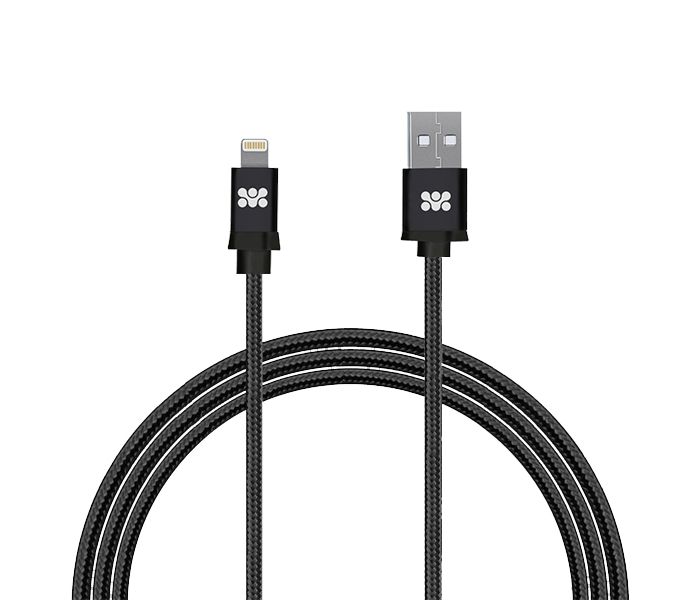 Promate Linkmate-LTF3 Nylon Braided Sync and Charger Cable with Lightning to USB Fast Charging - Black - Zoom Image 5