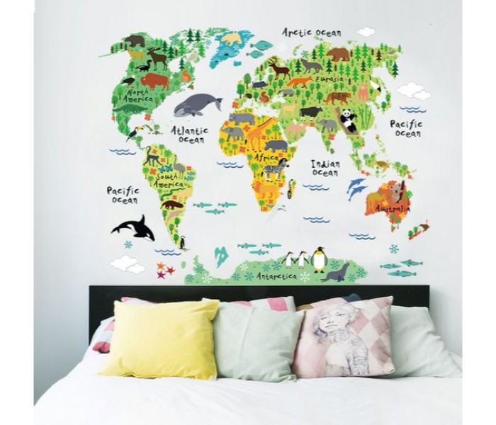 Animal World map Wall sticker WRM010 Assorted - Zoom Image 1