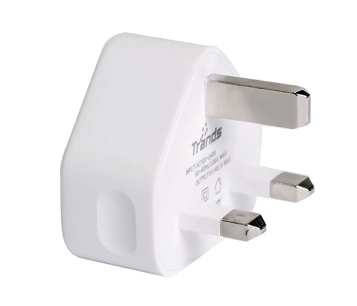 Trands TR-AD656 Dual USB Travel Charger for Smartphones - White - Zoom Image 1