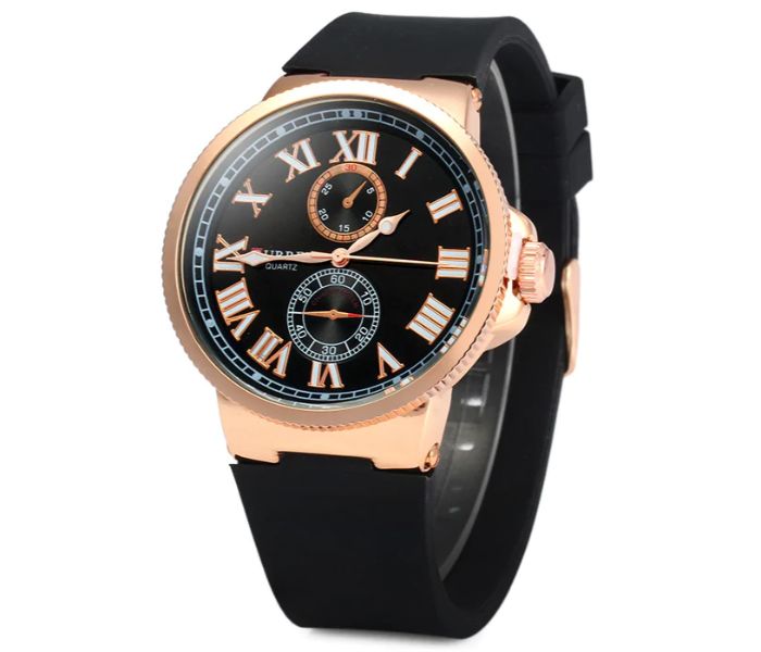 Curren 8160 Quartz Analog Watch For Men Black And Gold - Zoom Image 1