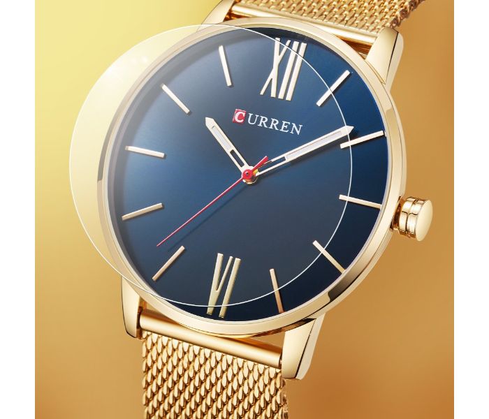 Curren 8238 Ultra Thin Dial Quartz Watch For Men Gold and Blue - Zoom Image 2