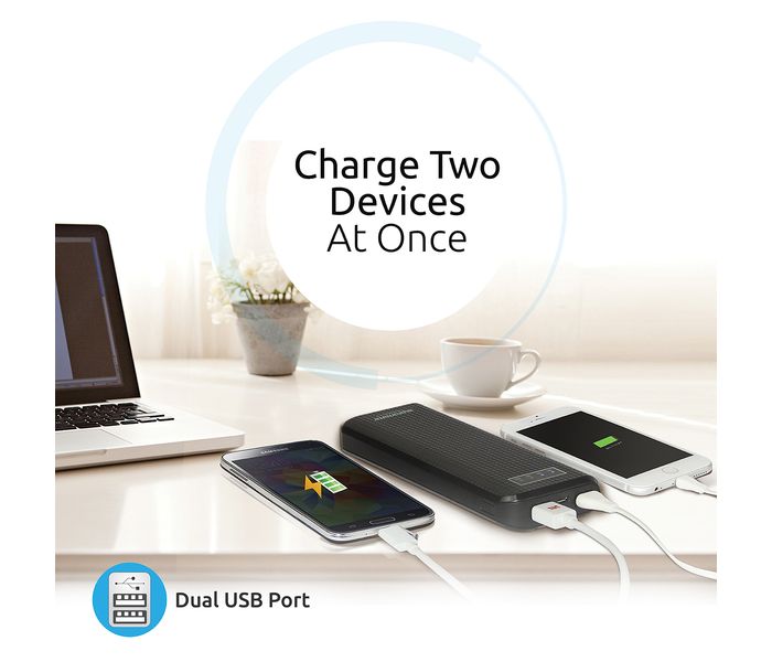 Promate ReliefMate-13 13200 mAh High Capacity Power Bank with Dual USB Port, Black - Zoom Image 5