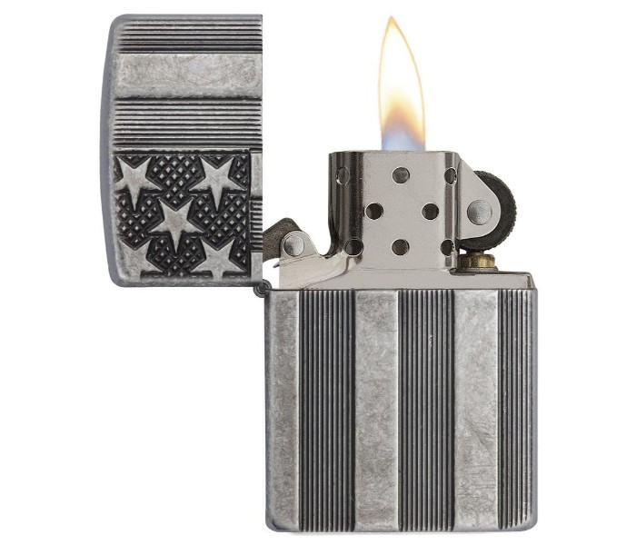 Zippo 28974 US Flag Lighter Silver - Zoom Image 1