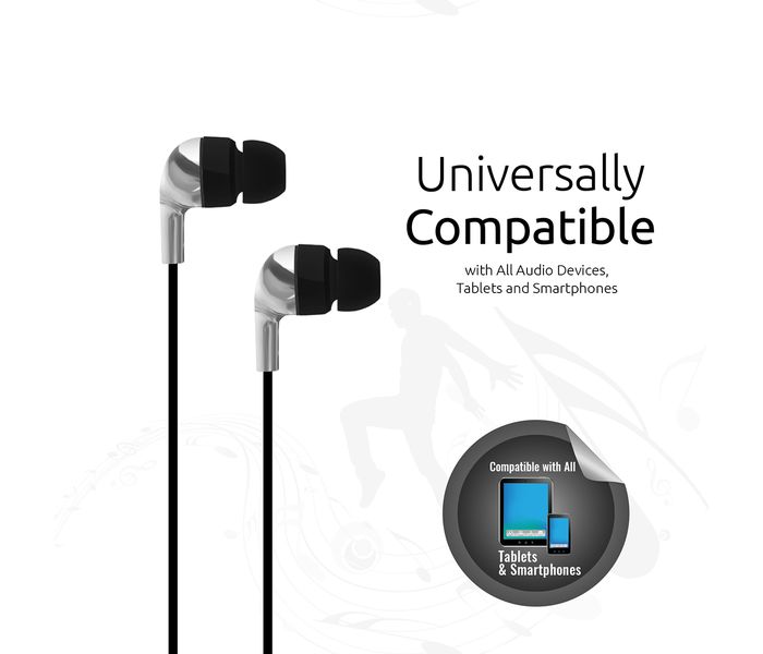 Promate Chrome Metallic Multifunction Stereo Headphones with Microphones, Silver - Zoom Image 4