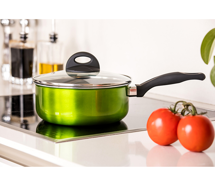 Royalford RF6955 20CM Non-Stick Sauce Pan with Lid - Green - Zoom Image 3