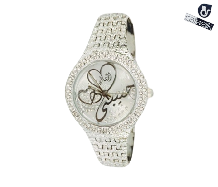 Catwalk CW-140 Genuine quality Fashionable Cz Watch For Women - Silver - Zoom Image