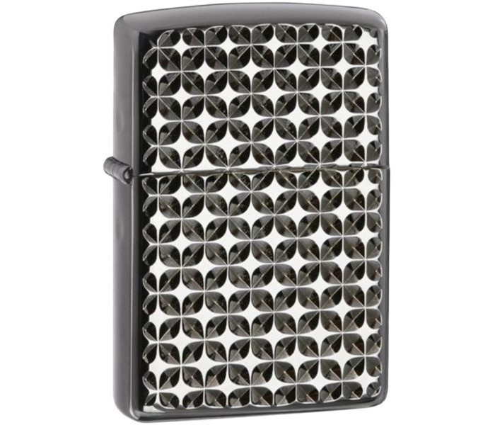 Zippo 28186-000009 24095 Engine Turn Star Lighter Black and White - Zoom Image 3