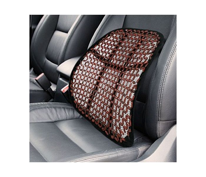 High Grade Wooden Bead Seat Back Lumbar Support Cushion for Car, Dark Brown - Zoom Image 3