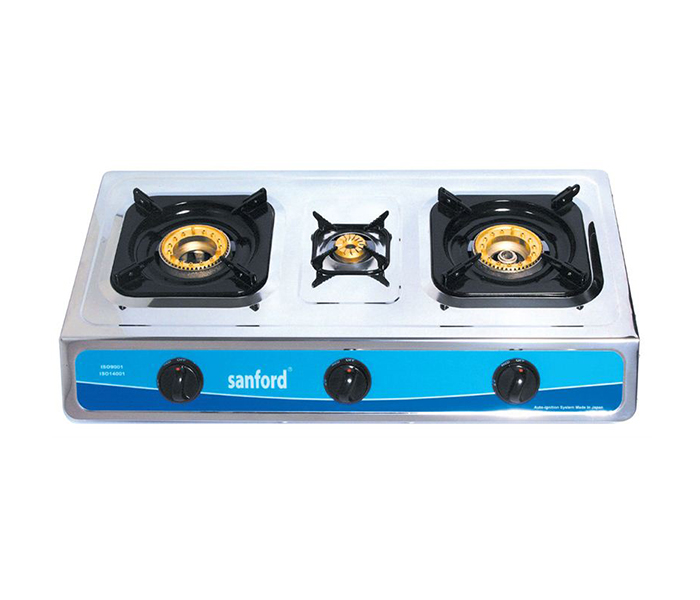 Sanford SF5310GC Stainless Steel Triple Burner Gas Stove - Zoom Image