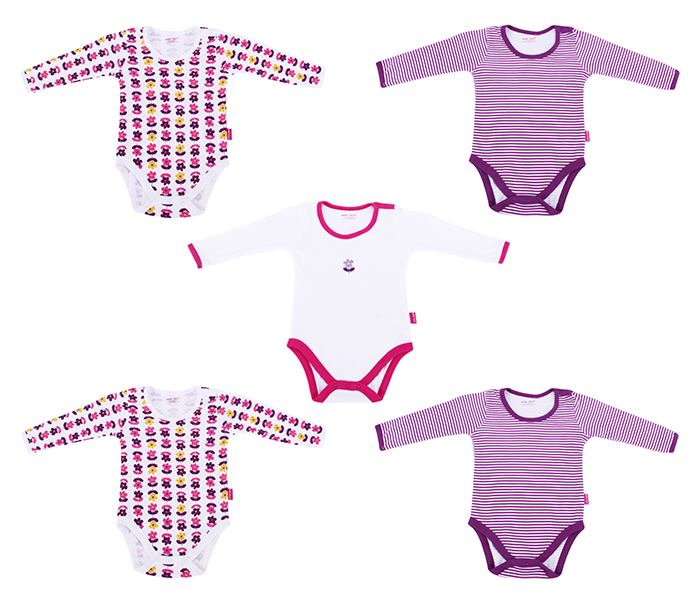 Baby Plus BP2505G 12-18M Girls Long Sleeve Body Suit - 5 Pieces - Zoom Image 4