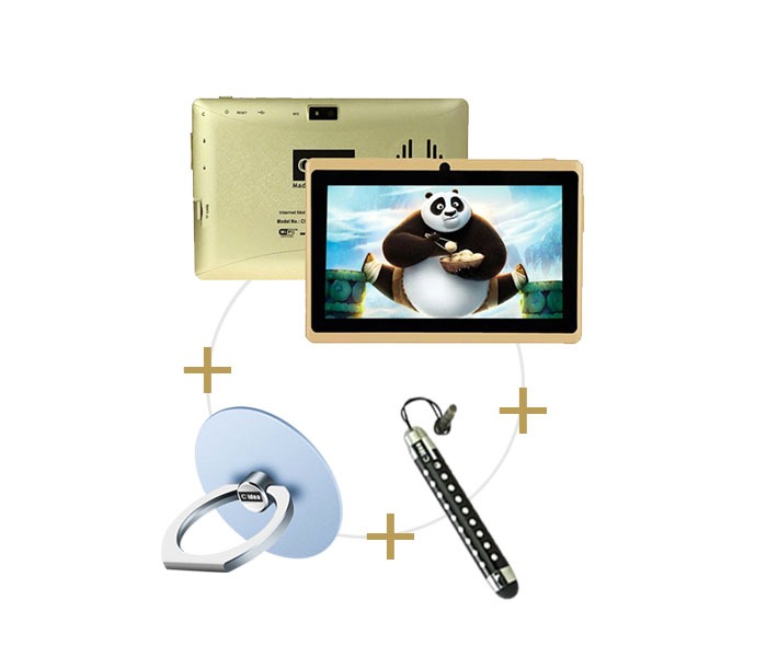 C idea CM20 7 Inch 1GB RAM 8GB Internal Memory Android Tablet With Combo of Touch Pen and Finger Holder Gold - Zoom Image