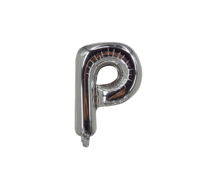 Party Time P-S-803409 Letter P 16 Inch Foil Balloon Silver - Zoom Image