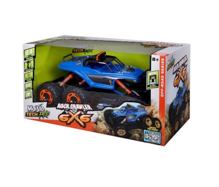 Maisto Tech 81331 Rock Crawler 6 x 6 24Ghz with Li-Ion Rechargeable Batteries Blue - Zoom Image 2