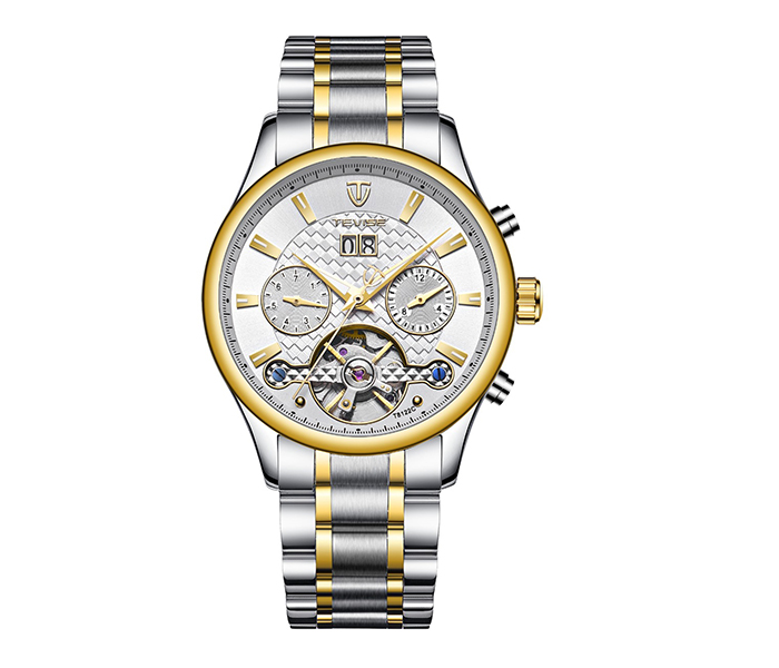 Tevise T8122C Men's Automatic Business Watch - Gold & White - Zoom Image