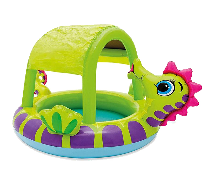 Intex ZX-57110 155 x 135 x 104CM Inflatable Hippocampus Covered Baby Pool - Green - Zoom Image 2