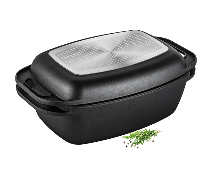 Lamart LT1105 Roasting Pan with Grilling Lid, Black - Zoom Image 1