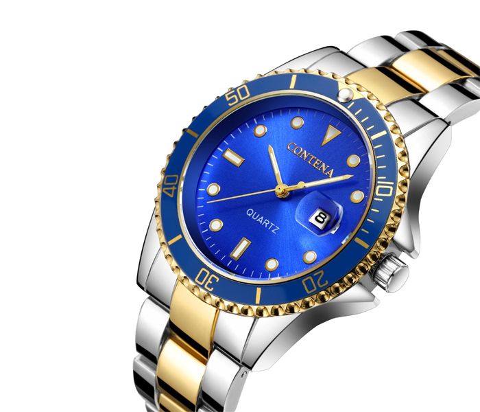 CONTENA Men Luxury Stainless Steel Wrist Watch - Blue Dial - Zoom Image 2