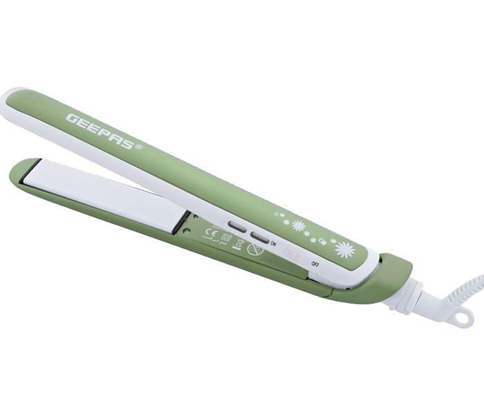 Geepas GH8664 35 Watts Ceramic Hair Straightener - White & Green - Zoom Image 2