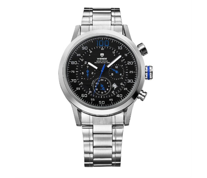 Weide WH 3311MB Mens Analog and Complete Calendar Watch Silver and Blue - Zoom Image 4