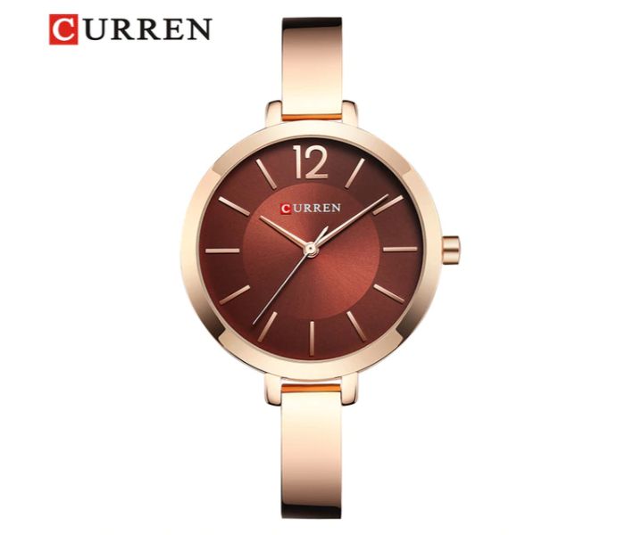 Curren 9012 Quartz Casual Watch For Women Coffee - Zoom Image