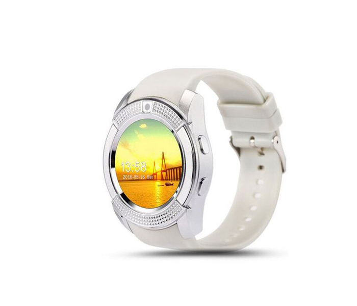 Bingo V8 Bluetooth Smart Watch With Sim And Camera - White - Zoom Image 2