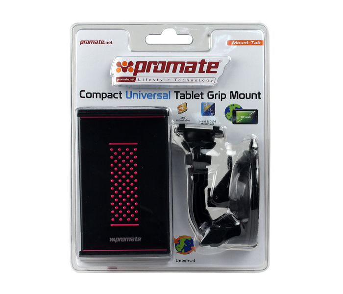 Promate Mount-Tab Universal Car Tablet & Apple iPad Holder - Black & Pink - Zoom Image 1