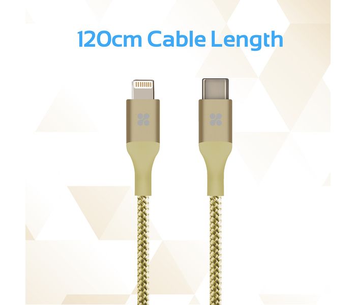 Promate UniLink-LTC USB Type-C OTG Cable with Lightning Connector - Gold - Zoom Image 6