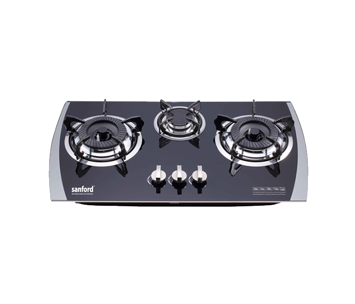 Sanford SF5404GC Glass Triple Burner Gas Hob - Black & Grey - Zoom Image 3