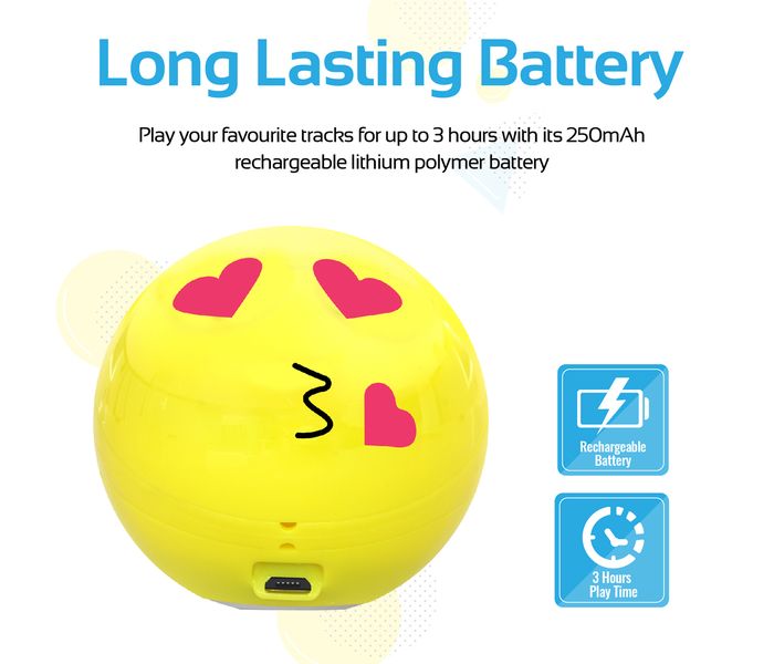 Promate Romanji Mini Wireless Emoji Speaker with Handsfree - Yellow - Zoom Image 5