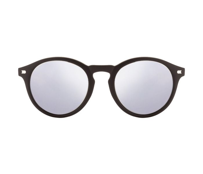 Calvin Klein CKJ747S 002 Round Black Frame & Grey Mirrored Sunglasses for Unisex - Zoom Image 2