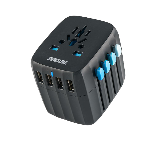 Zendure ZDPPA-dg Passport Auto-Resetting Global Travel Charger - Black - Zoom Image 1