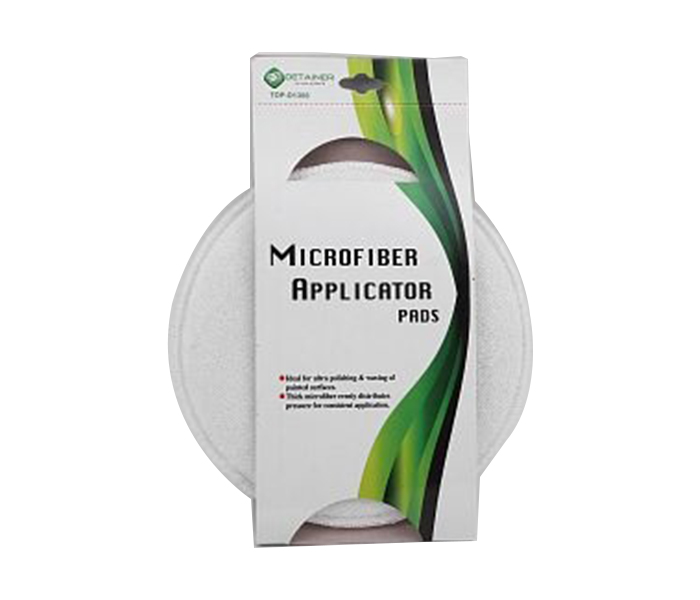 Detainer Polishing or Waxing Microfiber Applicator Pads for Car, White - Zoom Image 1