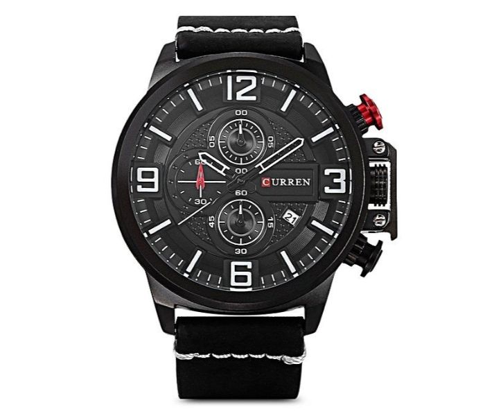 Curren 8278 Analog Quartz Watch For Men Black - Zoom Image 2