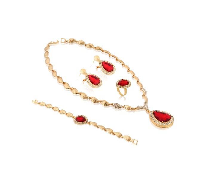 The Mercella 18K Gold Plated Ruby Zircons Jewellery Set  61154078 - Zoom Image 6