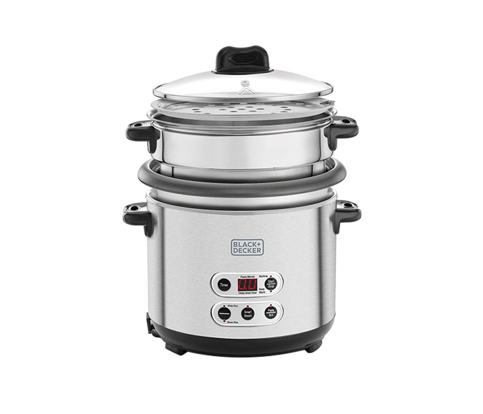 Black and Decker RPC1800-B5 1.8 Litre Rice and Pasta Cooker - Silver - Zoom Image 1