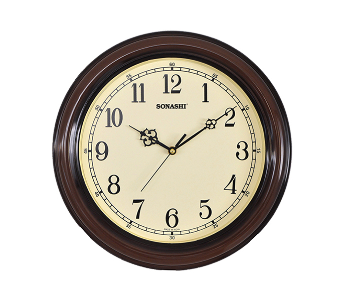 Sonashi SWC-805 Wall Clock, Dark Brown - Zoom Image