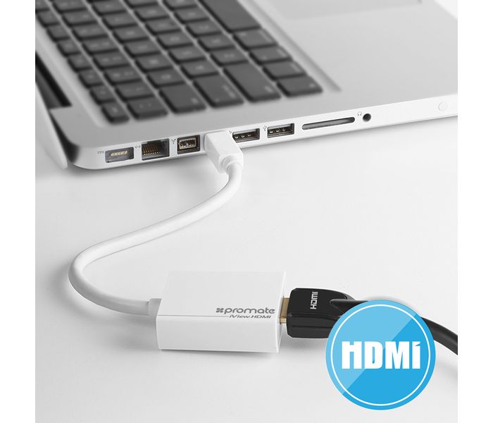 Promate IView HDMI Mini Display Port to HDMI Adapter - White - Zoom Image 3