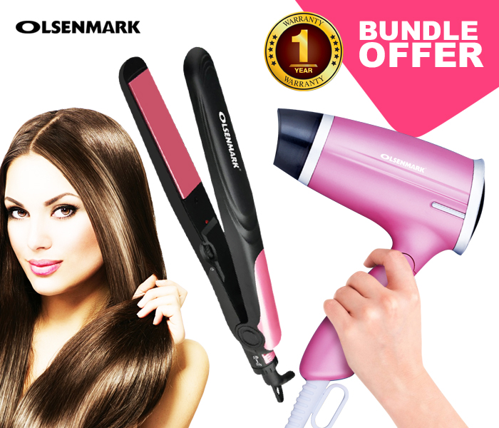 Olsenmark CO4008+4021 Pack Of Hair Dryer & Hair Straightener Combo (Set of 2) - Zoom Image 3