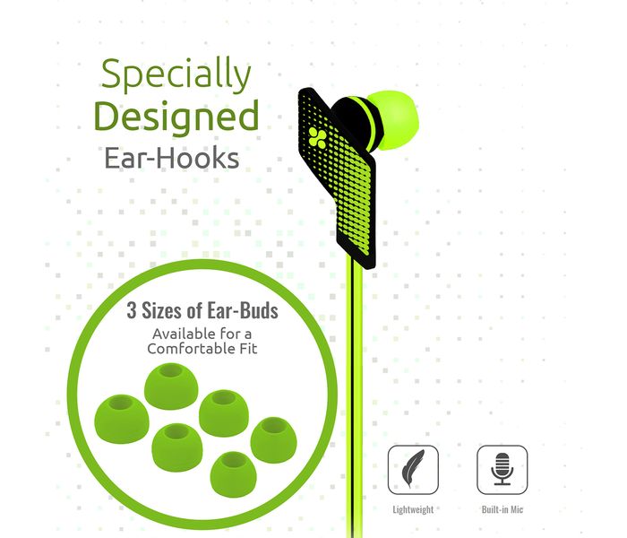 Promate Swank Ergonomic Comfort Fit Stereo Headset with Noise Isolation, Green - Zoom Image 2