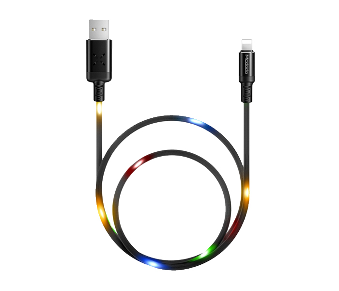 Mcdodo CA-5841 1m X Series Lightning Cable with Volume Controled Dancing LED - Black - Zoom Image 6