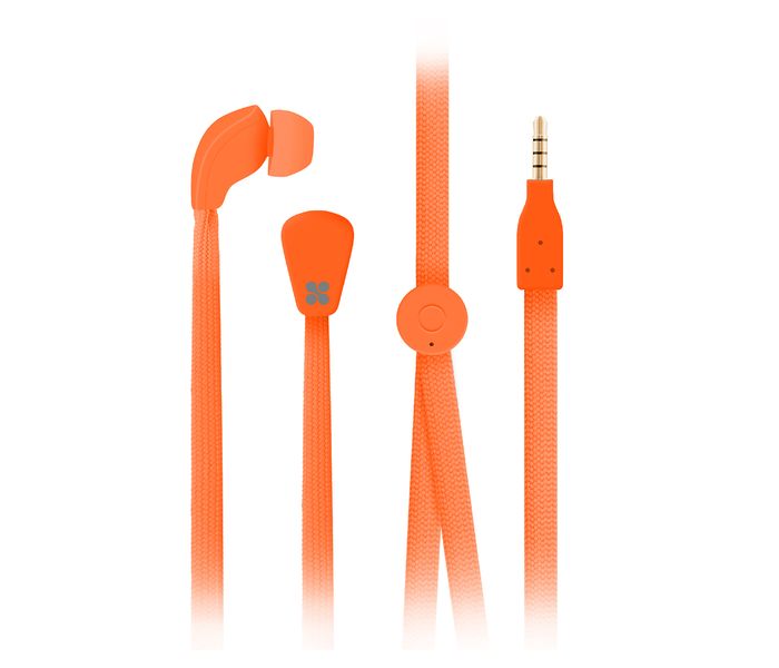 Promate Lacey Flat Trendy Tangle Free Lace Design Headphones with Built-in Microphone, Orange - Zoom Image 7