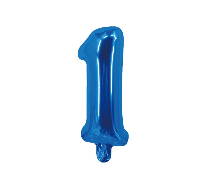 Party Time 1-B-804086 Number 1 16 Inch Foil Balloon Blue - Zoom Image