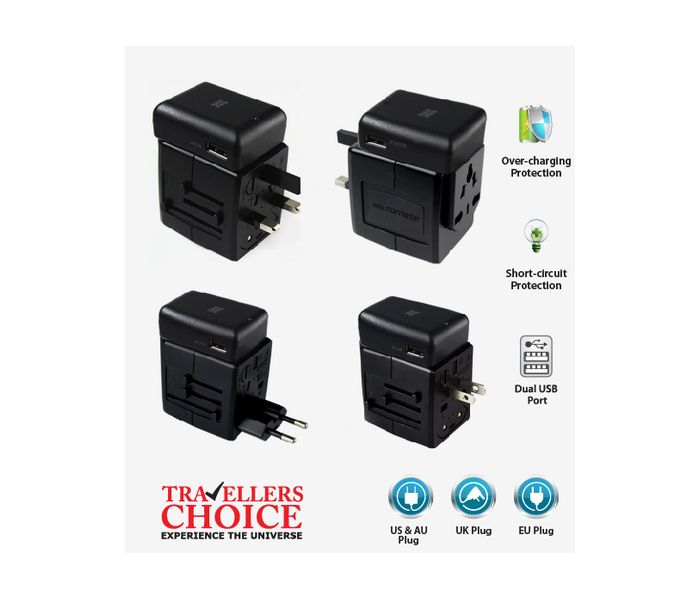 Promate TravelMate.Mobi Portable Universal Travel Adapter, Black - Zoom Image 6