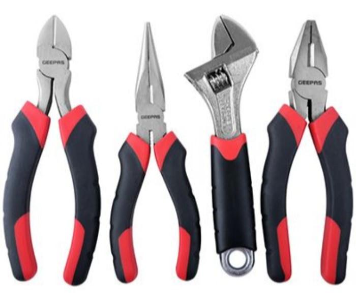 Geepas GT59026 4 Pcs Pliers and Wrench Set Red, Black - Zoom Image