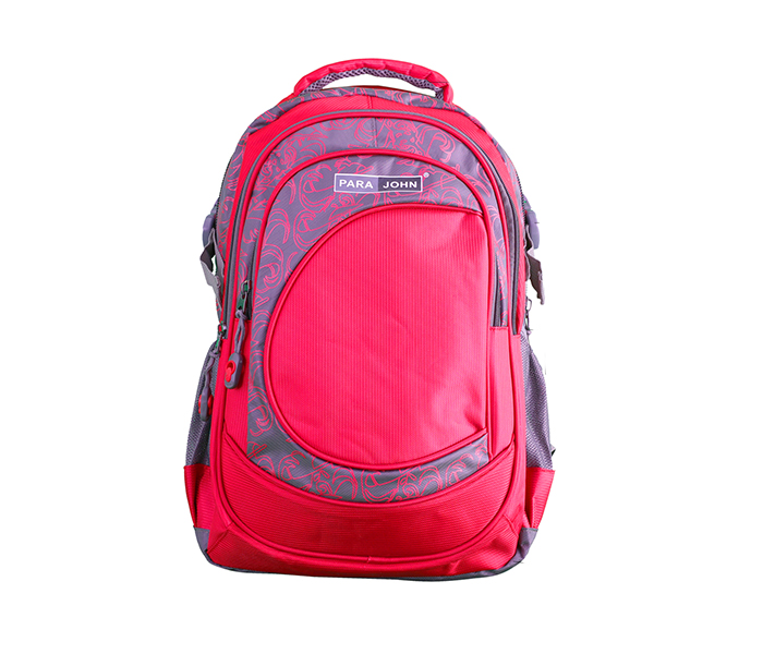 Para John PJSB6035A18 18-inch School Backpack - Dark Grey & Red - Zoom Image