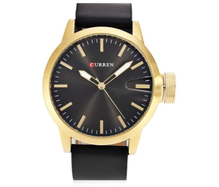 Curren 8208 Casual Analog Quartz Watch For Men Gold And Black - Zoom Image 2