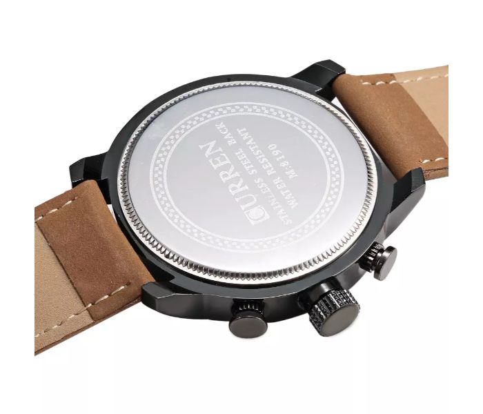 Curren 8190 Casual Analog Quartz Watch For Men Grey And Brown - Zoom Image 2