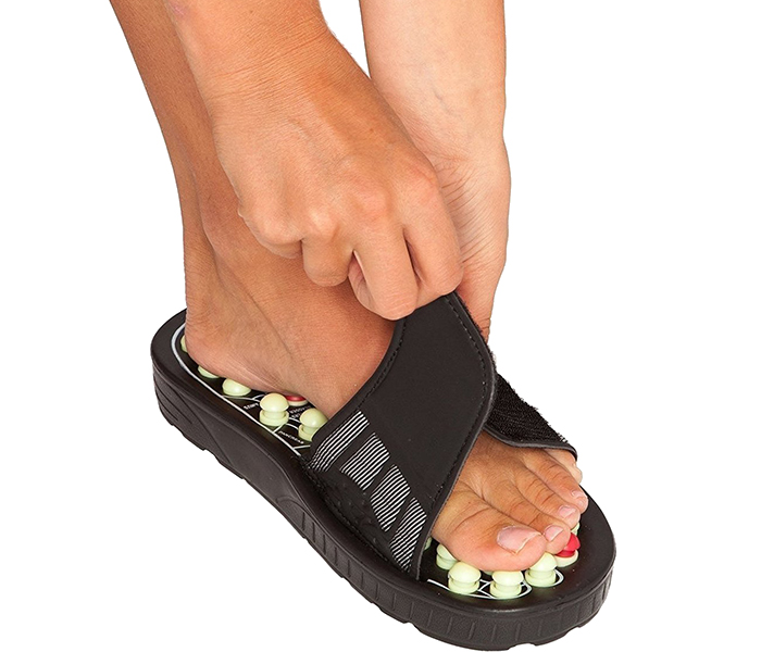 Massage Slippers Leg Foot Massager - Black - Zoom Image 1