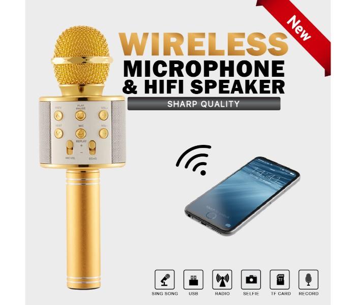 Wster Wireless Microphone Hifi Speaker Supports FM Radio, Karaoke, USB & TF Card-Assorted - Zoom Image 1