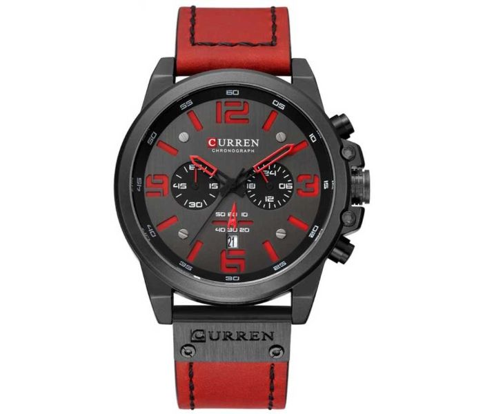 Curren 8314 Luxury Military Sport Watch For Men Red And Black - Zoom Image